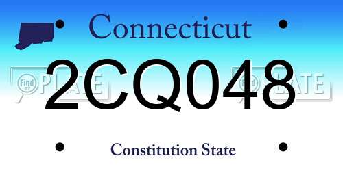 2CQ048 Connecticut License Plate