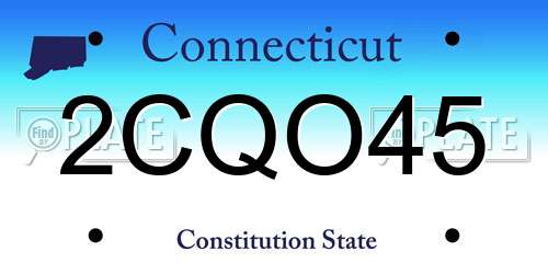 2CQO45 Connecticut License Plate