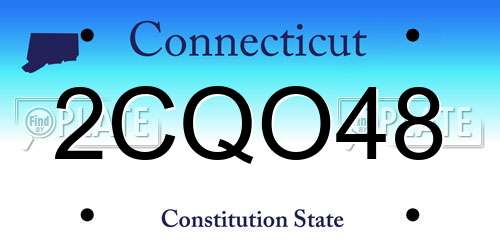 2CQO48 Connecticut License Plate