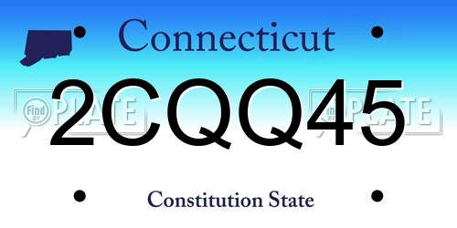 2CQQ45 Connecticut License Plate