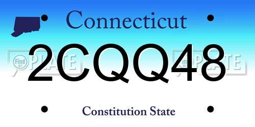 2CQQ48 Connecticut License Plate