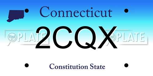 2CQX Connecticut License Plate
