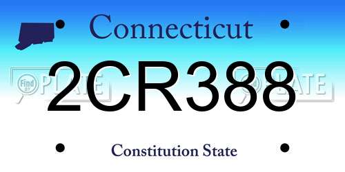 2CR388 Connecticut License Plate