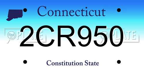 2CR950 Connecticut License Plate