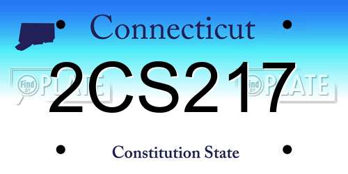 2CS217 Connecticut License Plate