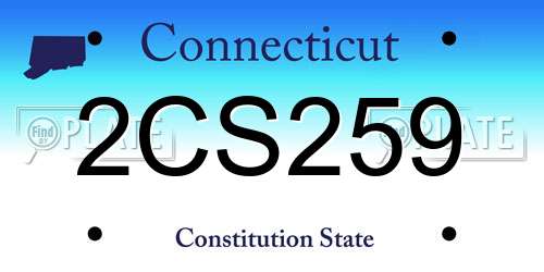 2CS259 Connecticut License Plate