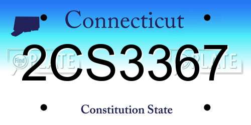 2CS3367 Connecticut License Plate