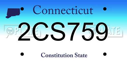 2CS759 Connecticut License Plate