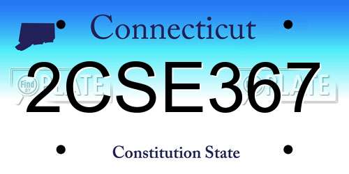 2CSE367 Connecticut License Plate