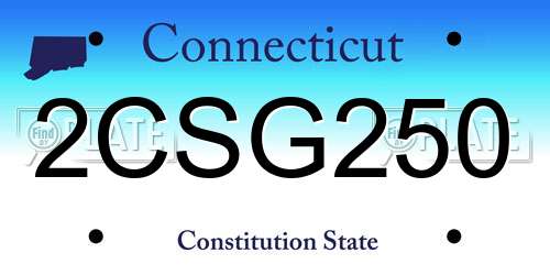 2CSG250 Connecticut License Plate