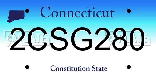 2CSG280 Connecticut License Plate