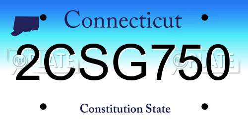 2CSG750 Connecticut License Plate