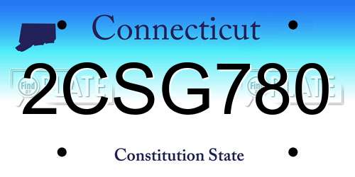 2CSG780 Connecticut License Plate