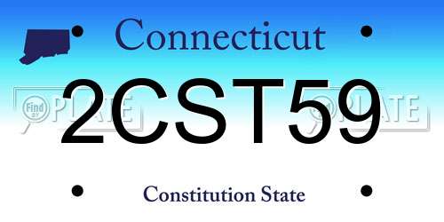 2CST59 Connecticut License Plate