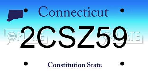 2CSZ59 Connecticut License Plate