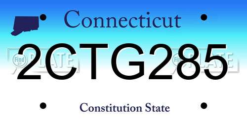 2CTG285 Connecticut License Plate