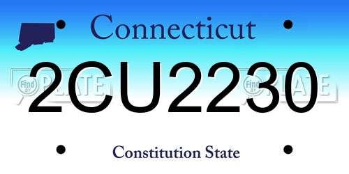 2CU2230 Connecticut License Plate