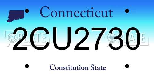 2CU2730 Connecticut License Plate