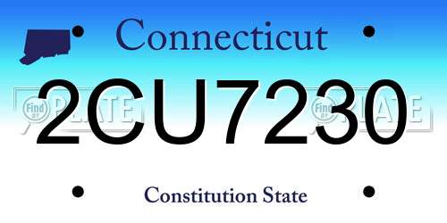 2CU7230 Connecticut License Plate