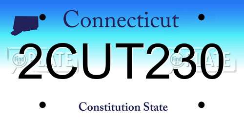 2CUT230 Connecticut License Plate