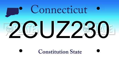 2CUZ230 Connecticut License Plate
