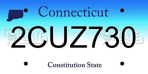 2CUZ730 Connecticut License Plate