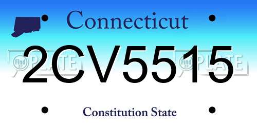 2CV5515 Connecticut License Plate