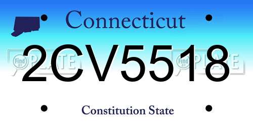 2CV5518 Connecticut License Plate