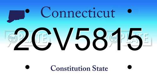 2CV5815 Connecticut License Plate
