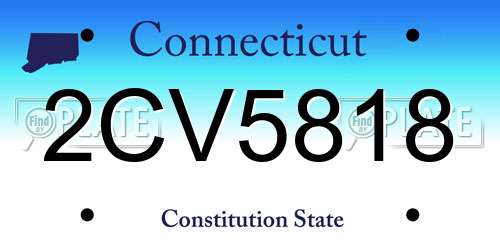 2CV5818 Connecticut License Plate