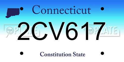2CV617 Connecticut License Plate