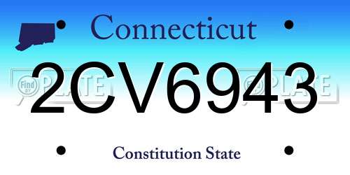 2CV6943 Connecticut License Plate