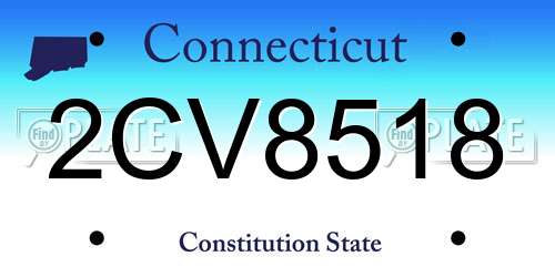 2CV8518 Connecticut License Plate