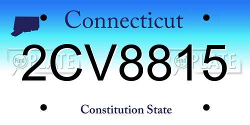 2CV8815 Connecticut License Plate