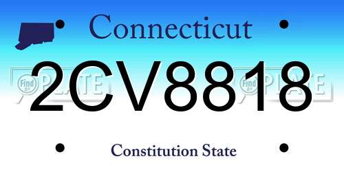 2CV8818 Connecticut License Plate