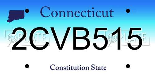 2CVB515 Connecticut License Plate