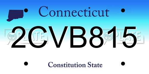 2CVB815 Connecticut License Plate