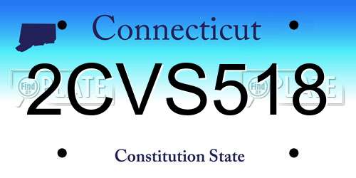 2CVS518 Connecticut License Plate