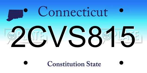 2CVS815 Connecticut License Plate