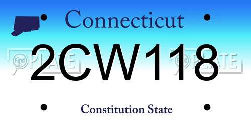 2CW118 Connecticut License Plate