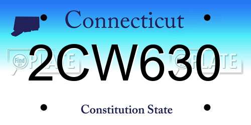 2CW630 Connecticut License Plate