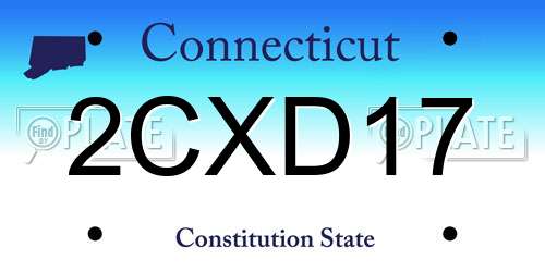 2CXD17 Connecticut License Plate