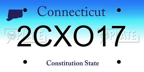 2CXO17 Connecticut License Plate