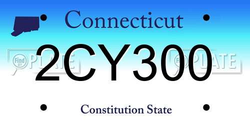 2CY300 Connecticut License Plate