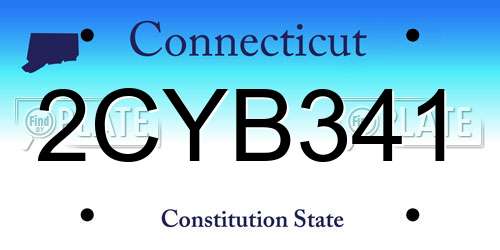 2CYB341 Connecticut License Plate