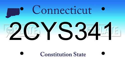2CYS341 Connecticut License Plate