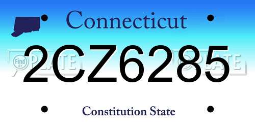 2CZ6285 Connecticut License Plate