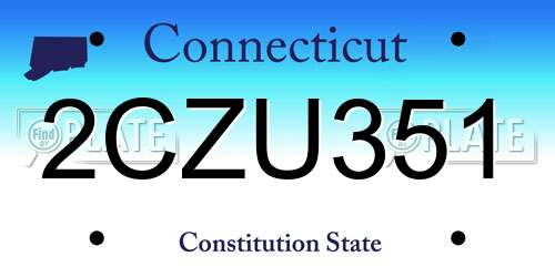 2CZU351 Connecticut License Plate