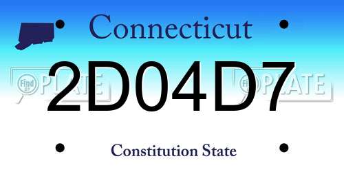 2D04D7 Connecticut License Plate