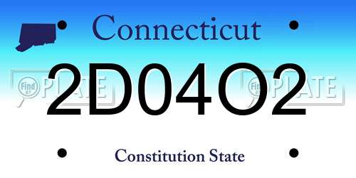 2D04O2 Connecticut License Plate